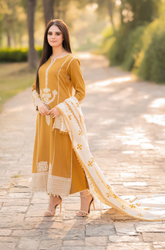 Maria .B. - Winter 3PC Dhanak Embroidered Suit - SS0455